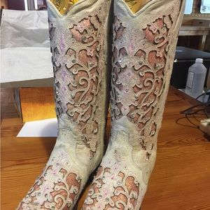 Coral pink cowgirl boots $160OBO 7.5